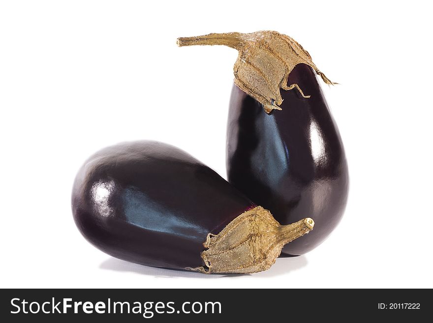 Eggplant isolated on white background, fruits and vegetables