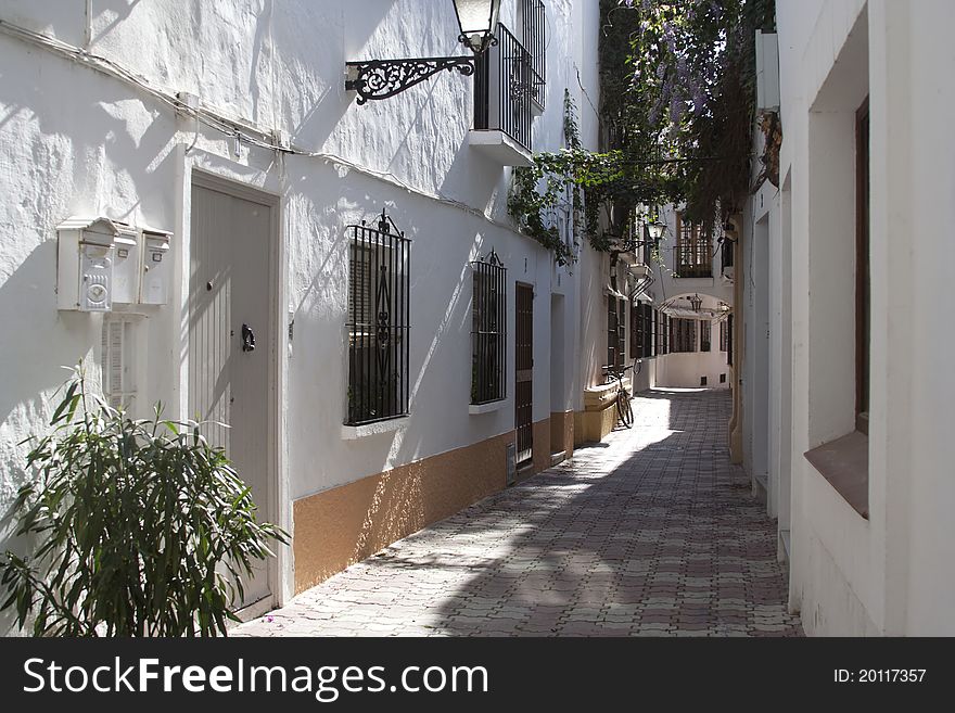Mediterranean alley in Marbella, Spain