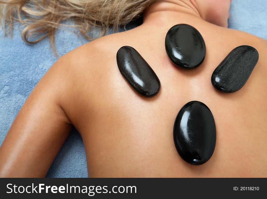 Woman getting spa massage