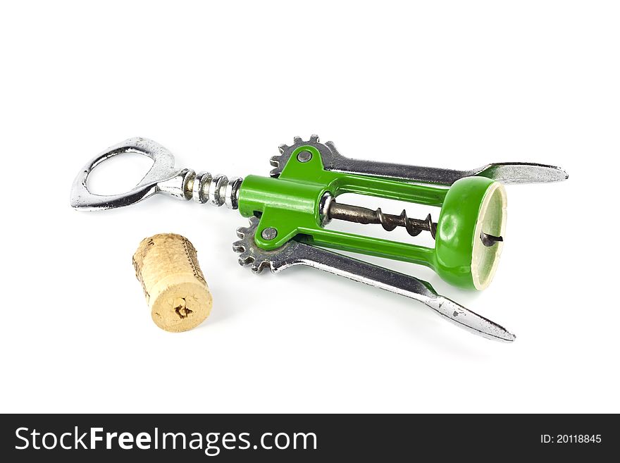 Open wine device isolated on white background