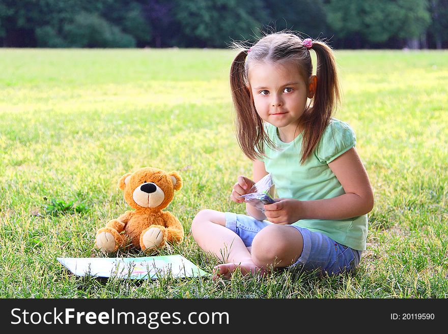 Portrait of the small beautiful girl. Portrait of the small beautiful girl