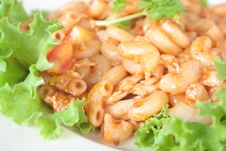 Breakfast With Fried Macaroni. Royalty Free Stock Photography Breakfast With Fried Macaroni. Royalty Free Stock Photography