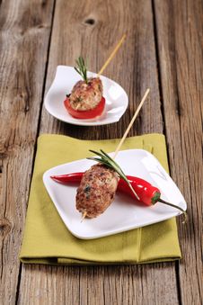 Minced Meat Kebabs Stock Images