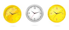 Gold And Silver Clocks Set Stock Image