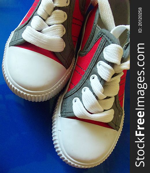 Children sport shoes close up
