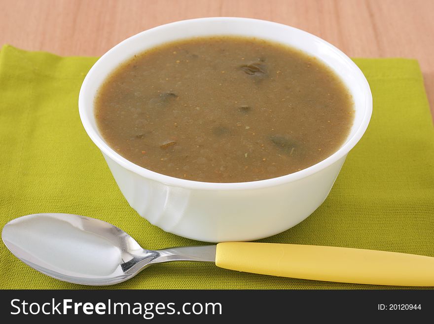 Vegetable soup in a bowl