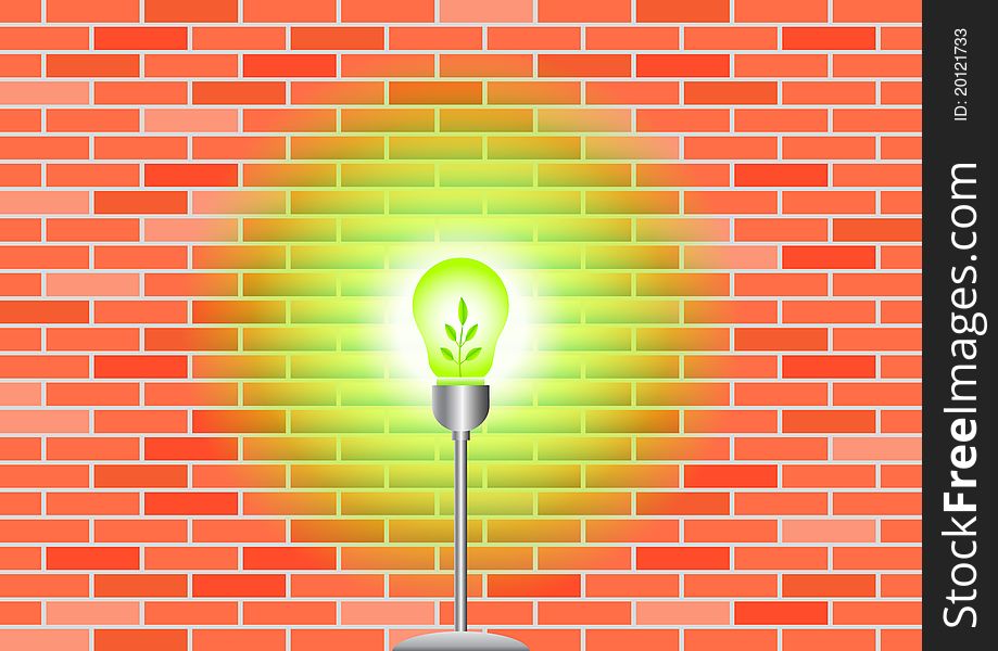 Brick-work with eco bulb
