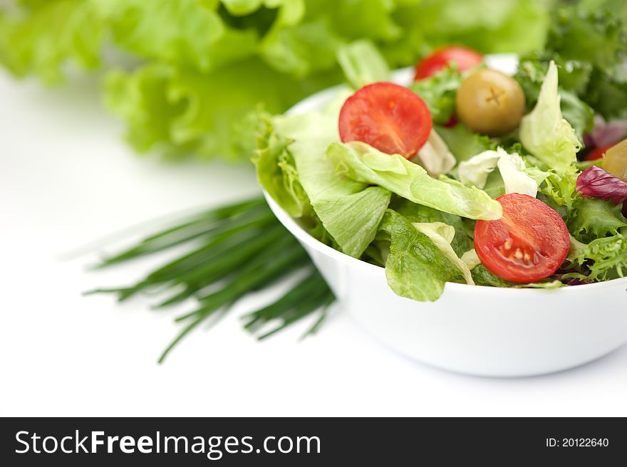 Fresh vegetable salad close up