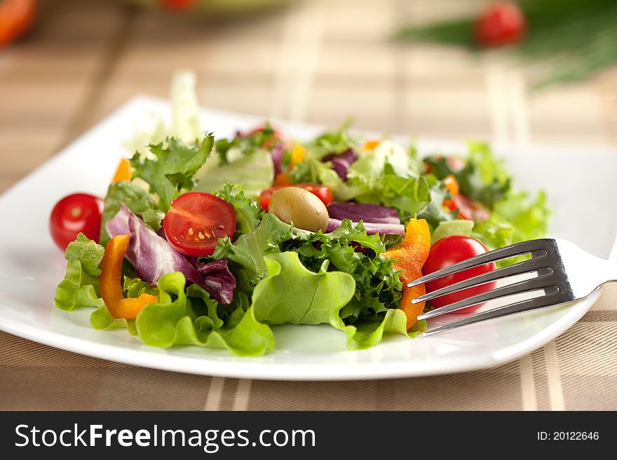 Fresh vegetarian Salad close up