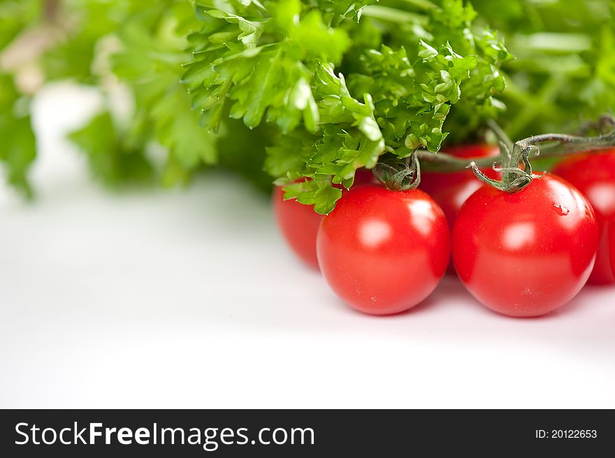 Closeup photo of fresh tomatoes