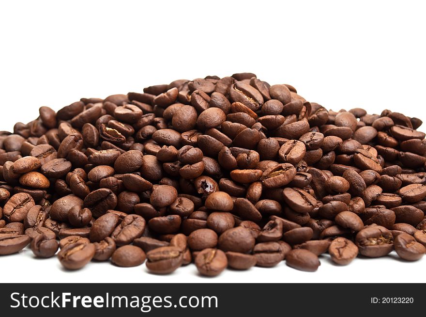 Coffee beans isolated on a white background