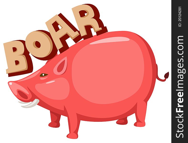 Illustration of isolated letter of boar on white background