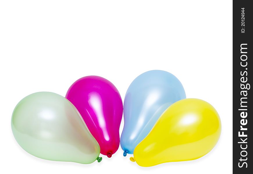 Colorful balloons on a white background