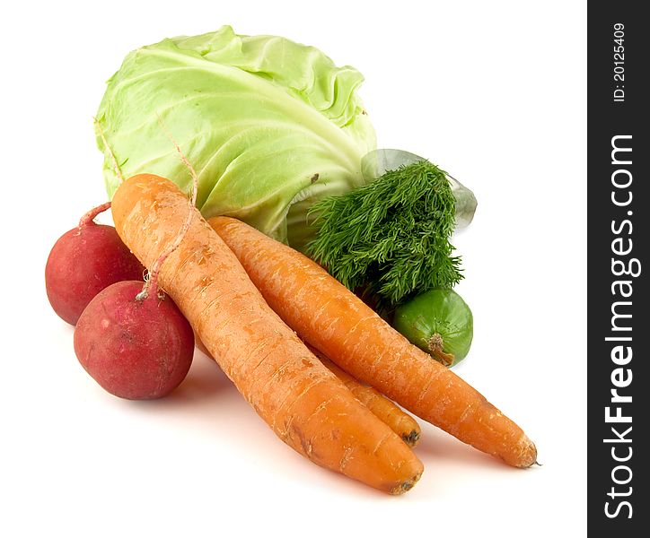 Vegetables isolated on a white