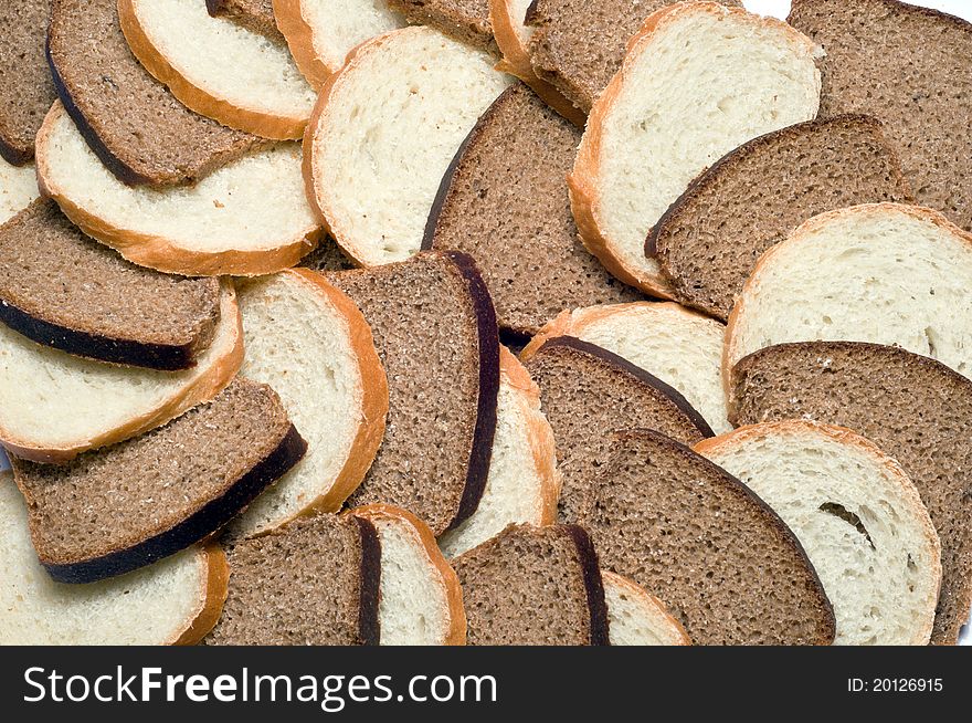 The picture presented pieces of bread. The picture presented pieces of bread