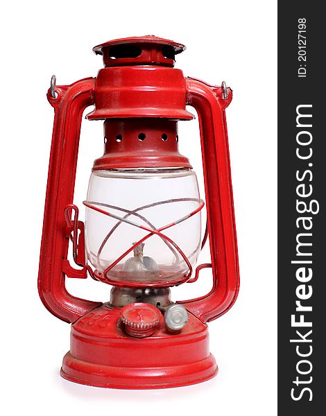 Color photo of an old kerosene lamp