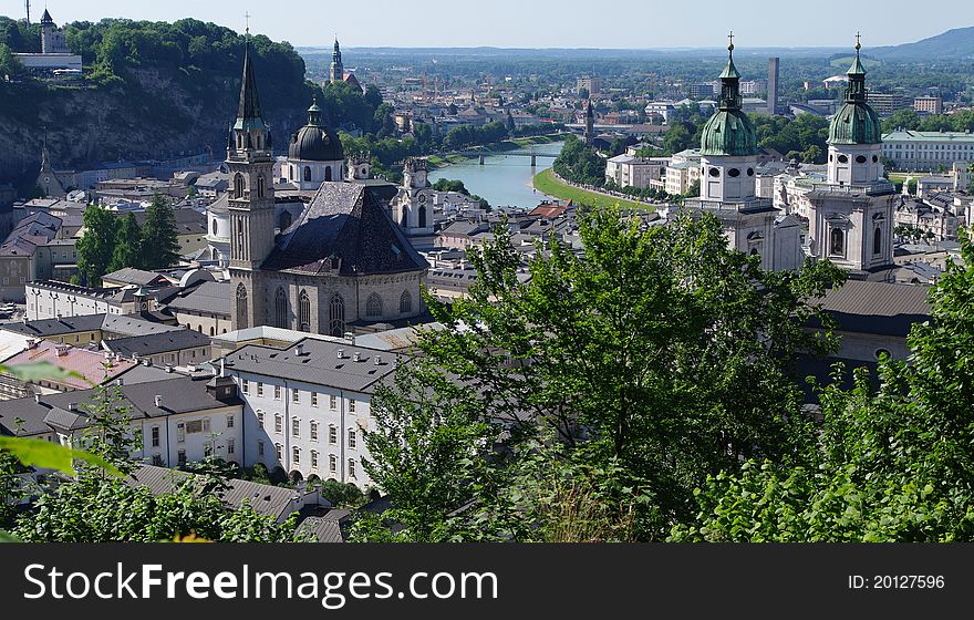 Salzburg birds-eye view. Austria
