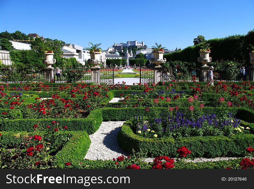 Beautiful park in Salzburg. Austria