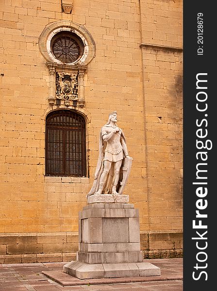 Statue of Alfonso the chaste, founder of the city of Oviedo