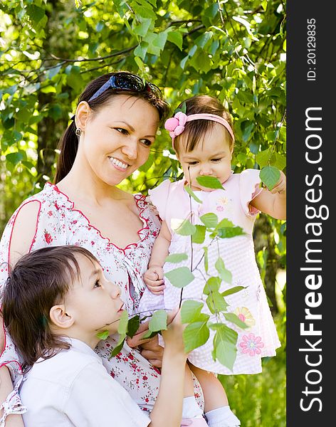 Portrait of a mom with her kids. Portrait of a mom with her kids