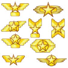 Golden Stars And Wings Stock Photography Golden Stars And Wings Stock Photography