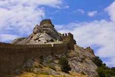 Wall Fortress In Crimea Stock Photos