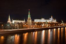 Moscow Kremlin At Night Royalty Free Stock Photos Moscow Kremlin At Night Royalty Free Stock Photos
