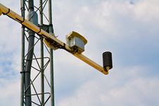 Barometer On Weather Station Antenna Royalty Free Stock Images Barometer On Weather Station Antenna Royalty Free Stock Images