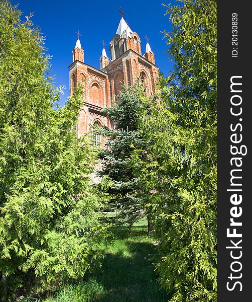 The ancient Catholic church which is in Belarus (XIX Century, Sacred Peter and Pavel's Gothic church)