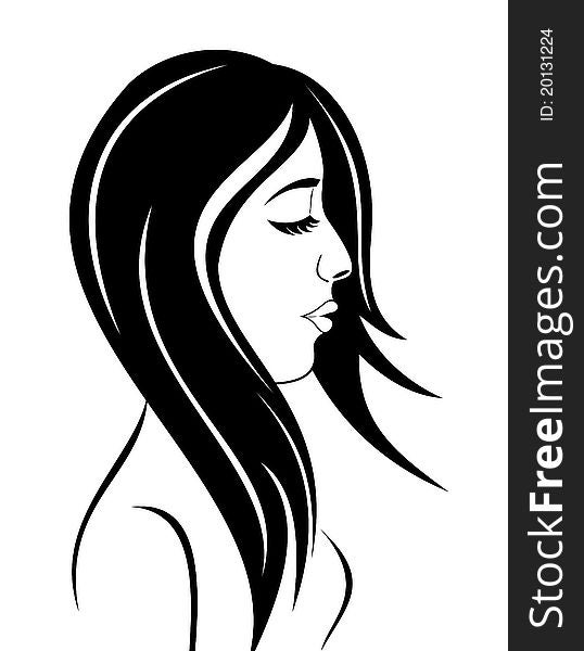 Illustration beauty face girl portrait - vector