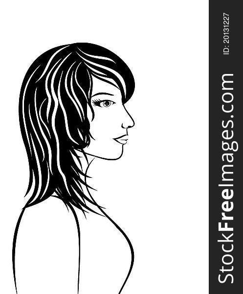 Illustration abstract beauty face girl portrait - vector