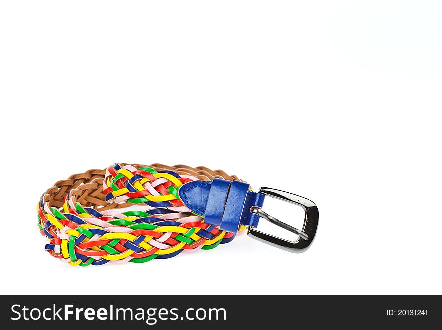Colorful belt  on white background. Colorful belt  on white background