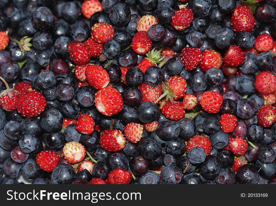 Strawberries and blueberries