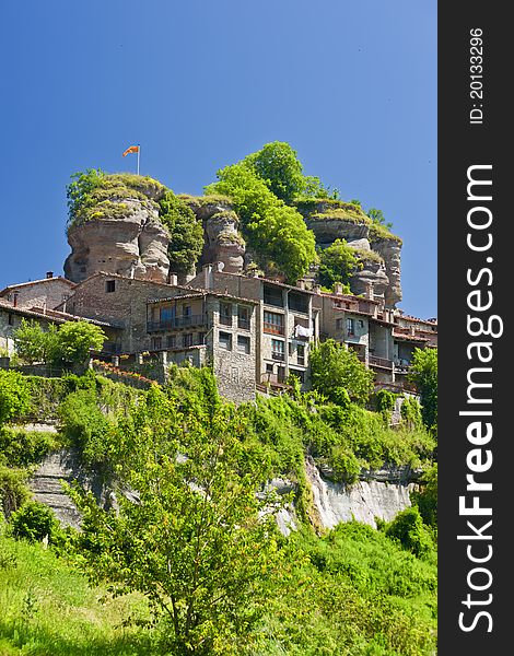 Rupit village typical rural landscape of Catalonia, Spain