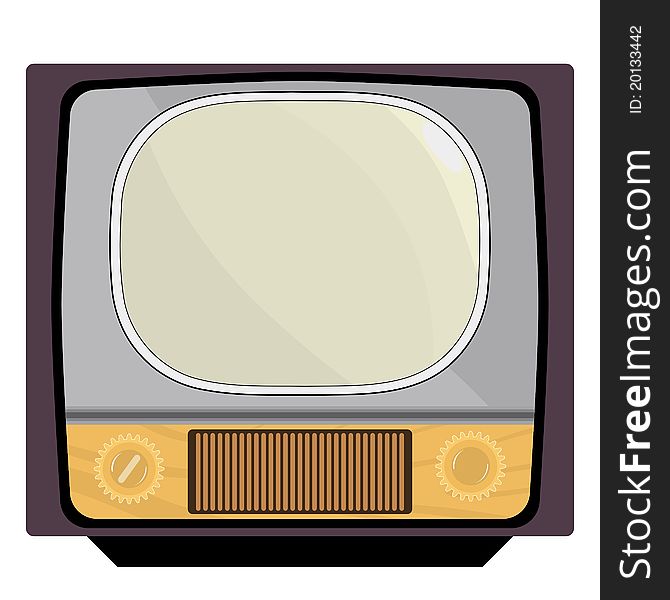 Illustration of vintage television set. Illustration of vintage television set