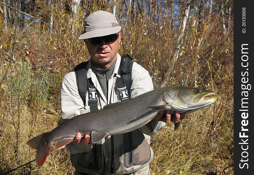 Fishing - fisherman catched big fish