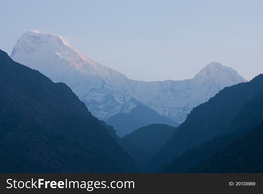 Annapurna south mountain in Nepal view