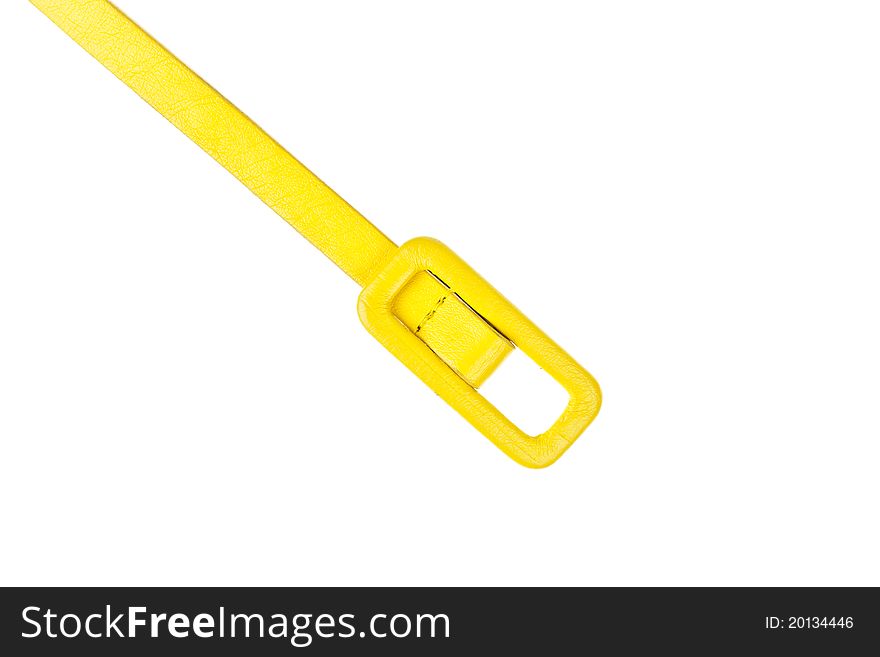 Colorful yellow belt  on white background