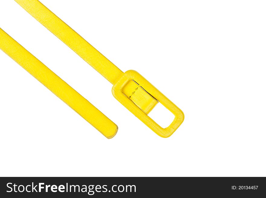 Colorful yellow belt  on white background