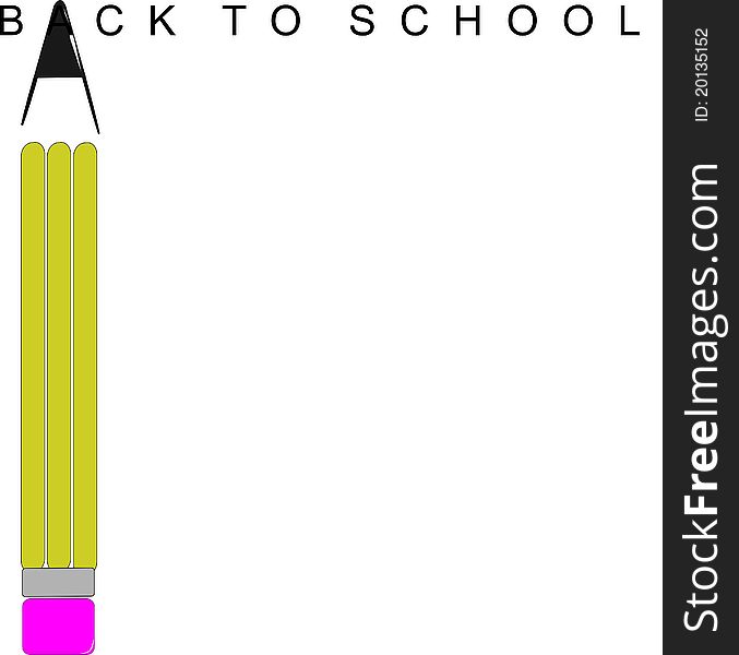 Single pencil concept inserted into text of back to school. Single pencil concept inserted into text of back to school