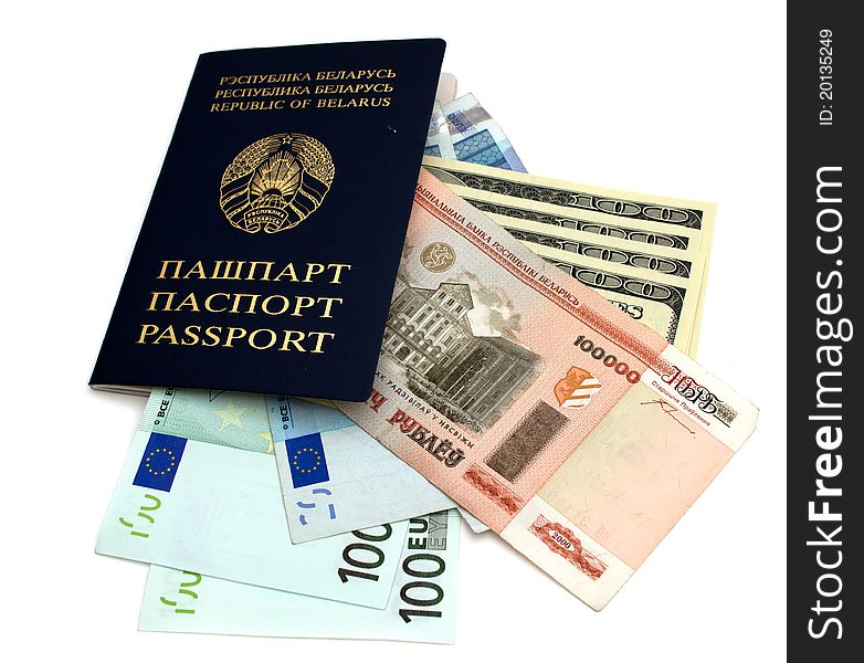 The passport and money. belarus.