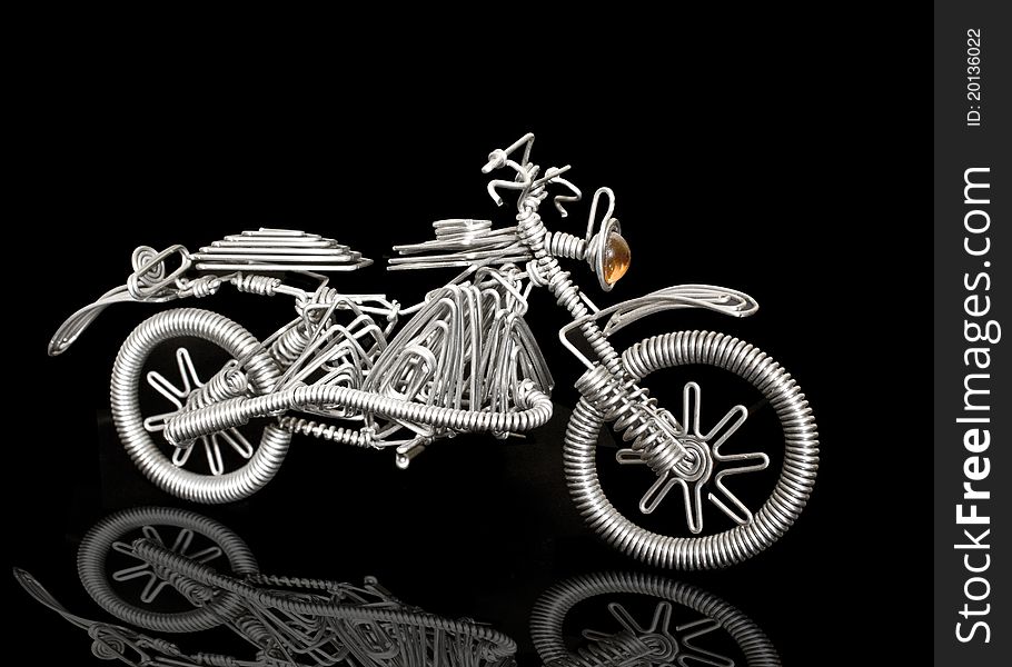 Motorcycle gift made of thin wire. Motorcycle gift made of thin wire
