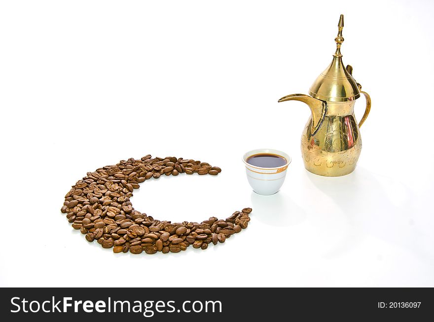 Arabic Coffee isolated on white Background