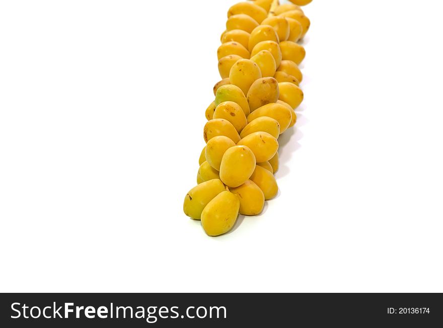 Fresh Dates Fruit isolated on white Background. Fresh Dates Fruit isolated on white Background