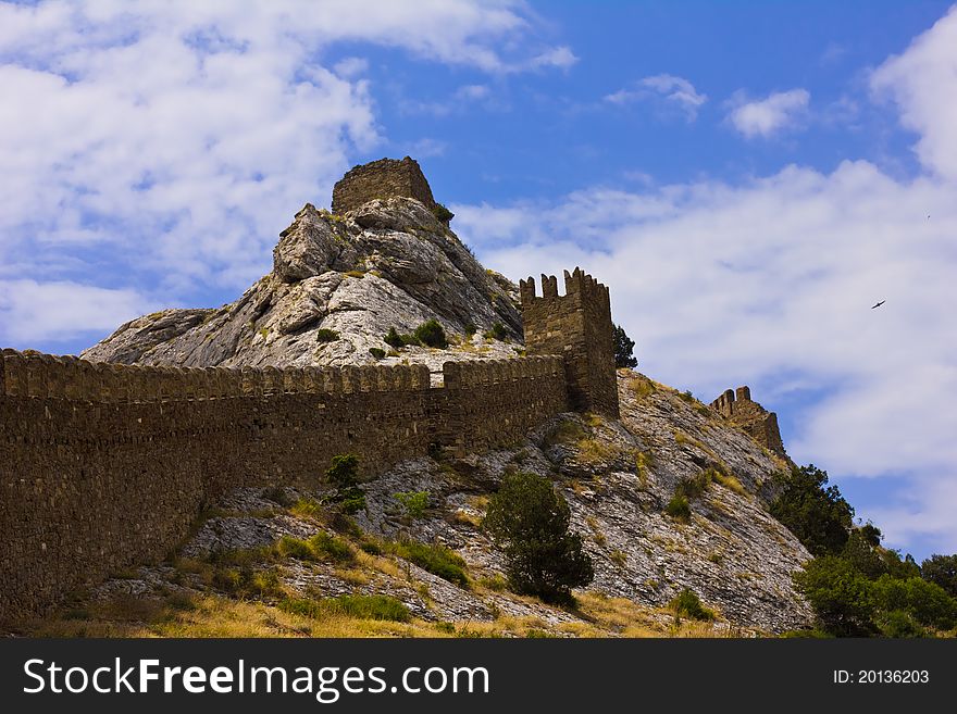 Ancient fortress on a mountaintop in Sudak, Crimea. Ancient fortress on a mountaintop in Sudak, Crimea