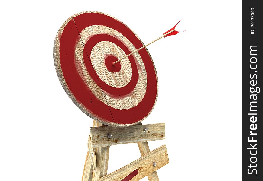 Bull S-Eye Target With Arrow