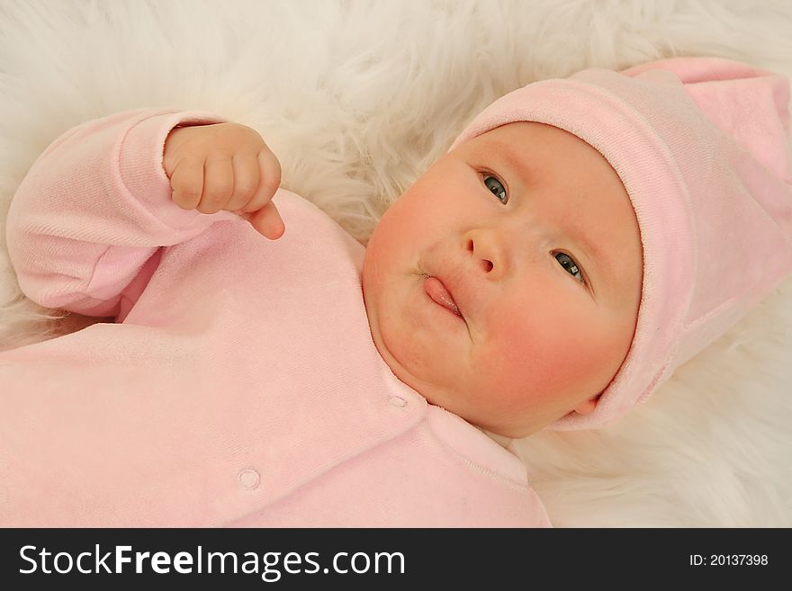 Cute little girl on white. Cute little girl on white