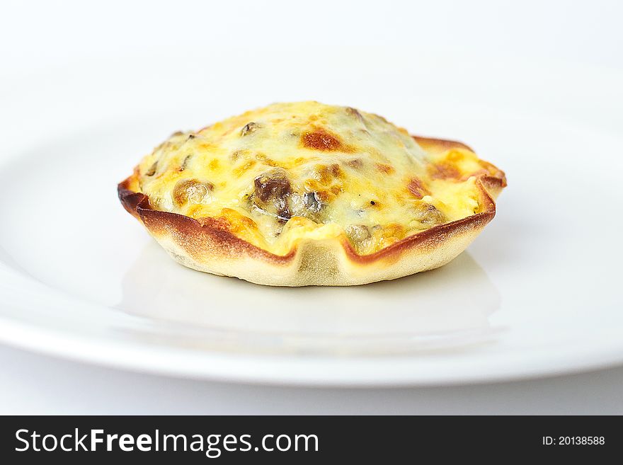 Italian hot julienne with mushrooms and cheese. Italian hot julienne with mushrooms and cheese