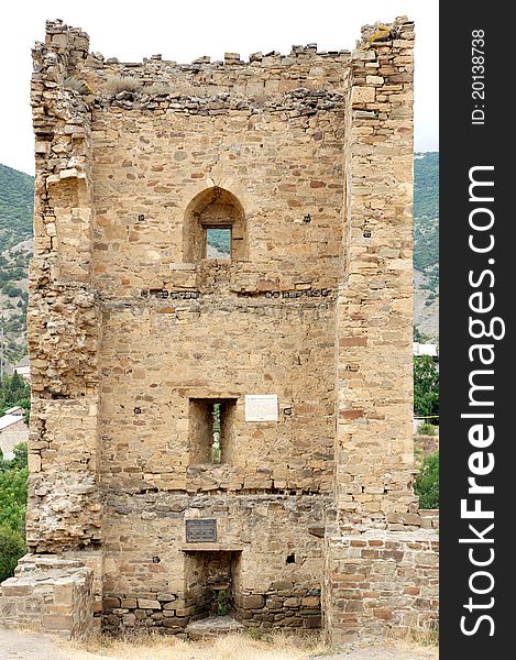 The ruins of the ancient Genoese fortress in Sudak. The ruins of the ancient Genoese fortress in Sudak.