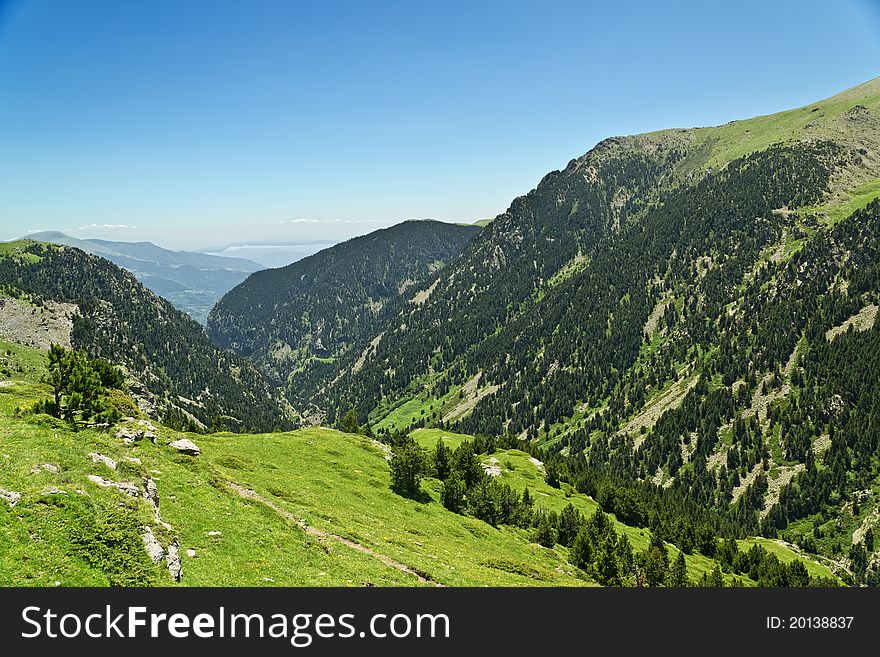 Vall de Nuria in the catalan pyrenees, Spain